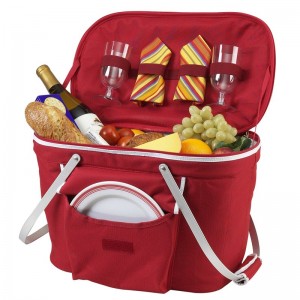 Beachcrest Home Collapsible Insulated Picnic Basket Cooler with Two Place Settings BCHH6180